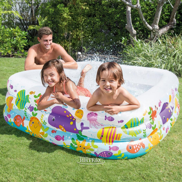 картинка Семейный надувной бассейн Морской Аквариум 159*159*50 см, клапан от магазина Одежда+