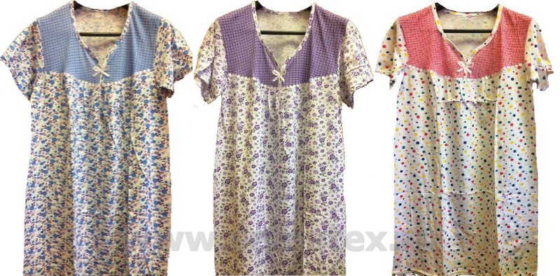 картинка Ночная сорочка женская с коротким рукавом (эконом) арт. S821005 от магазина Одежда+