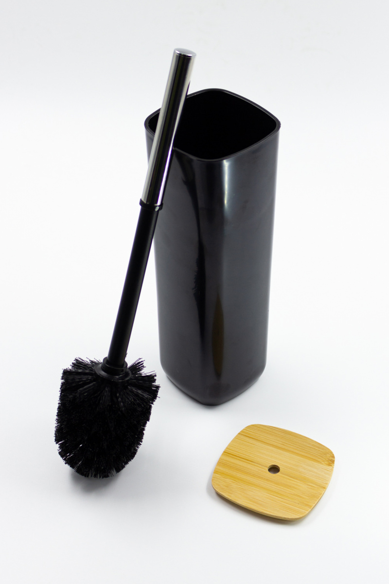 картинка ПЛАСТИКОВЫЙ ЕРШИК ДЛЯ ТУАЛЕТА ЧЕРНЫЙ С БАМБУКОМ/13176 от магазина Одежда+