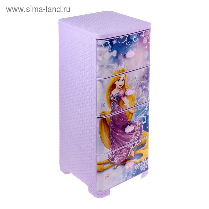 картинка Комод Плетеный "Рапунцель-Дисней" 4 секции/2590/Альтернатива от магазина Одежда+