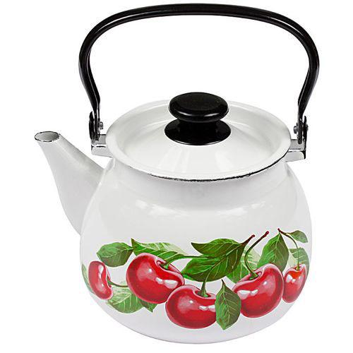 картинка Чайник эмаль 3 л/кнопка/декор/42104-122/6 от магазина Одежда+