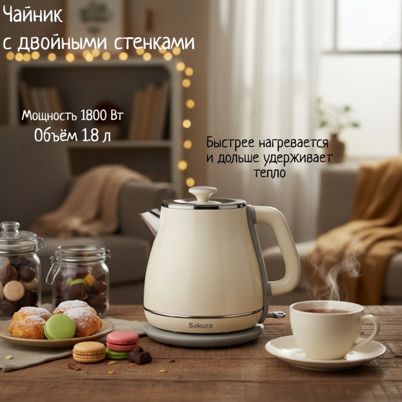 картинка Чайник эл 1,8л/SA-2186W от магазина Одежда+