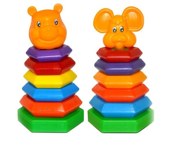 картинка Пирамидка - Качалка Медвежонок, Мышка 6 колец/М13150 от магазина Одежда+
