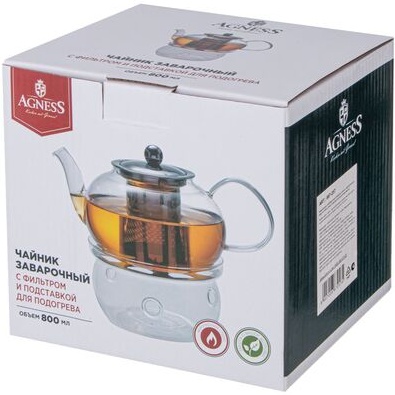 картинка Чайник заварочный AGNESS 800 мл/887-257 от магазина Одежда+