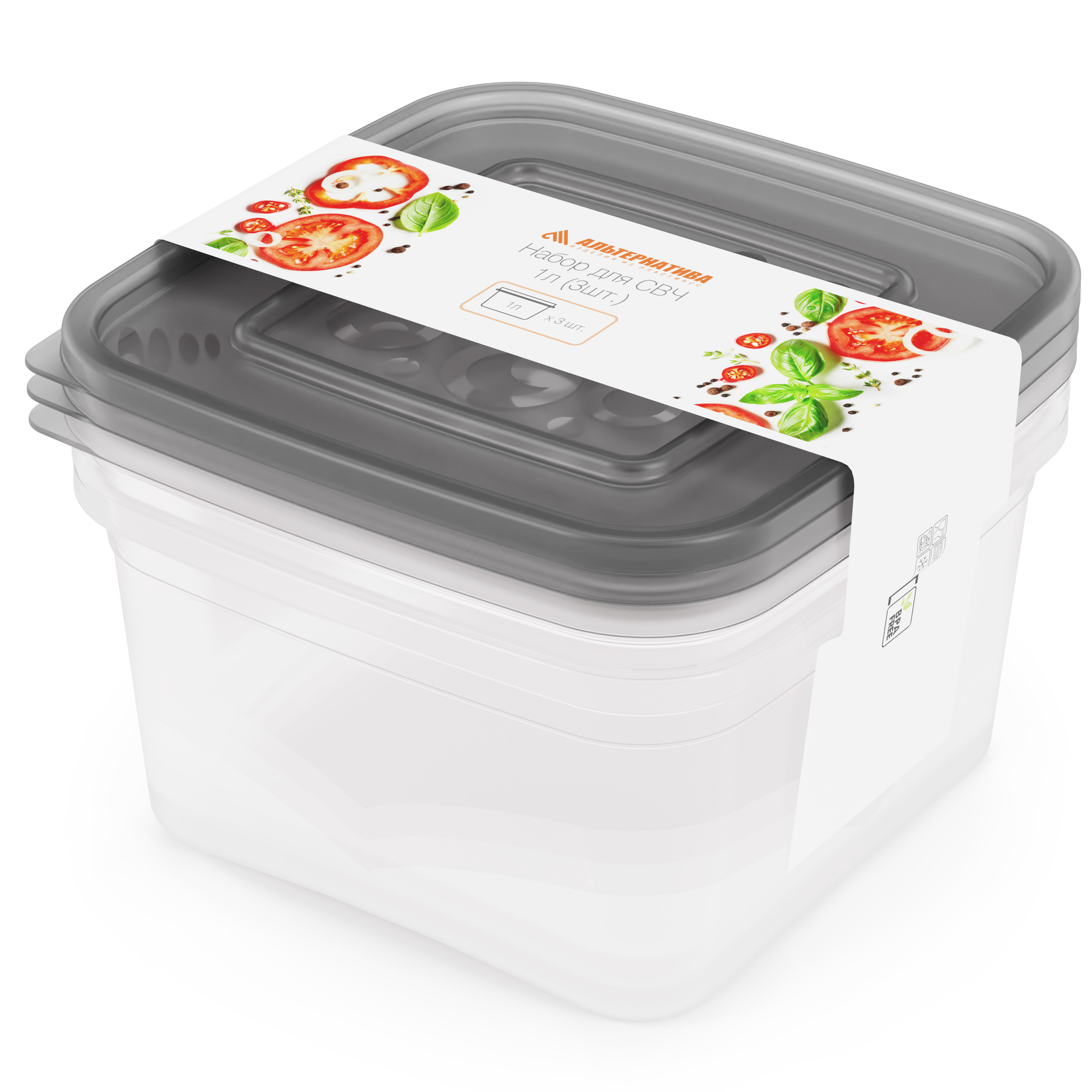 картинка Набор для СВЧ 1л*3шт/7476/Альтернатива от магазина Одежда+