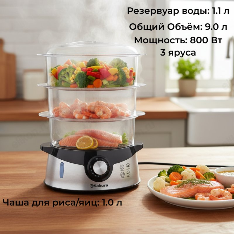 картинка Пароварка 9л/SA-7215 от магазина Одежда+