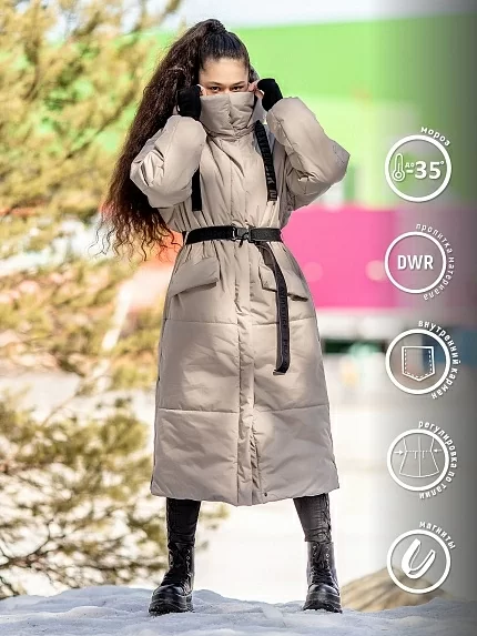 картинка Пальто для девочки "МЭЙ" бежевый от магазина Одежда+