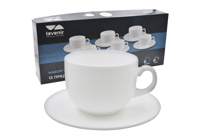 картинка Чайный набор 12пр Lavenir 210 мл/CB210-12 WHITE от магазина Одежда+
