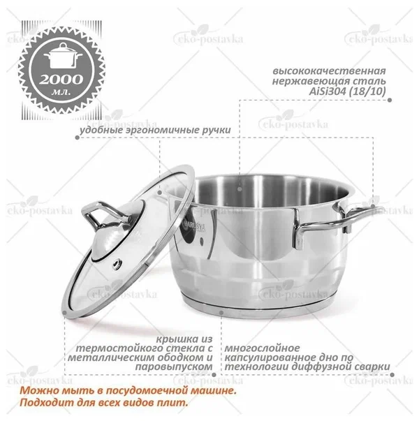 картинка Кастрюля 2 л/R-20 от магазина Одежда+