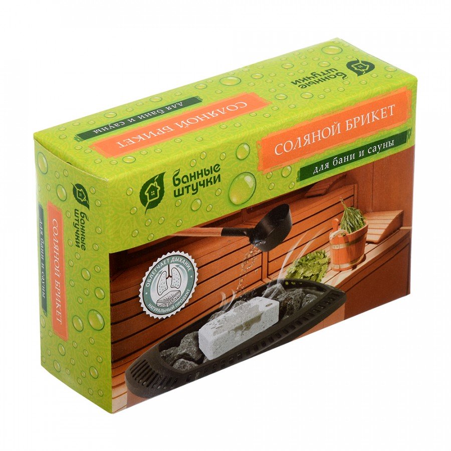 картинка Соляной брикет 15*10*5 см 1300 г д/бани и сауны "Банные штучки"/32400/ЛГ от магазина Одежда+