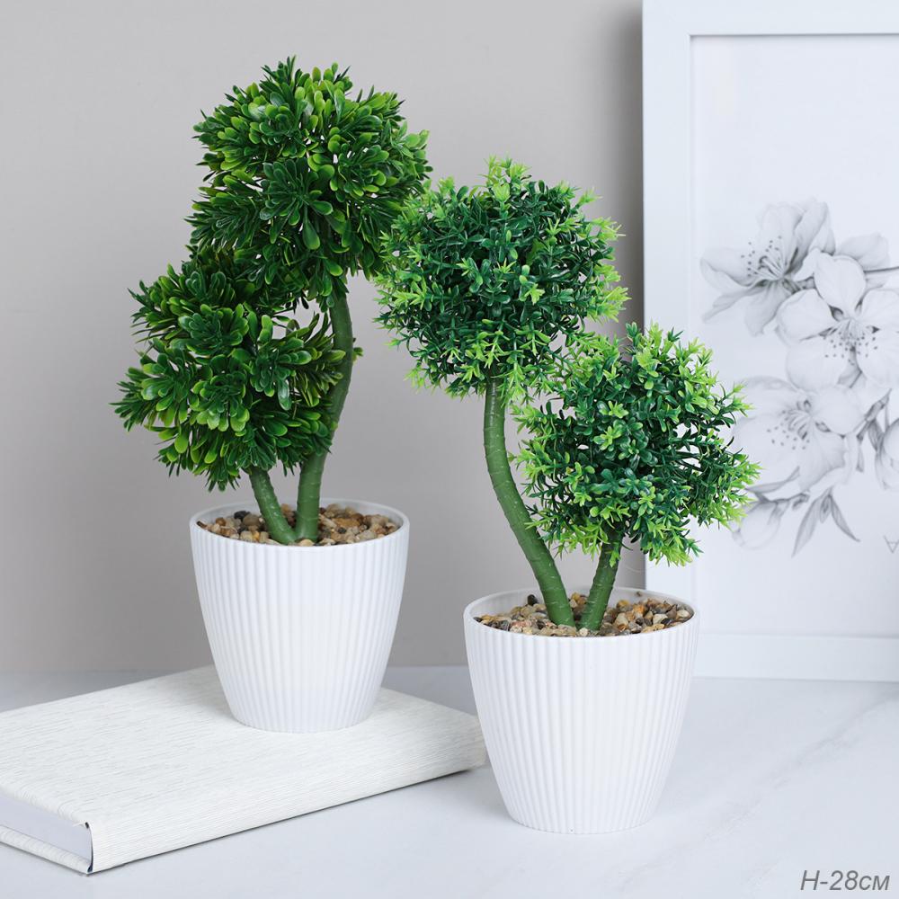 картинка Цветочная композиция Зелень самшит 28 см/9090-9 от магазина Одежда+