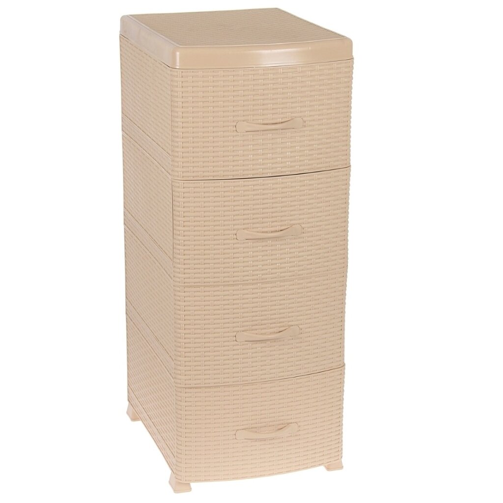 картинка Комод 4 секции "Ротанг"0357/Виолет от магазина Одежда+