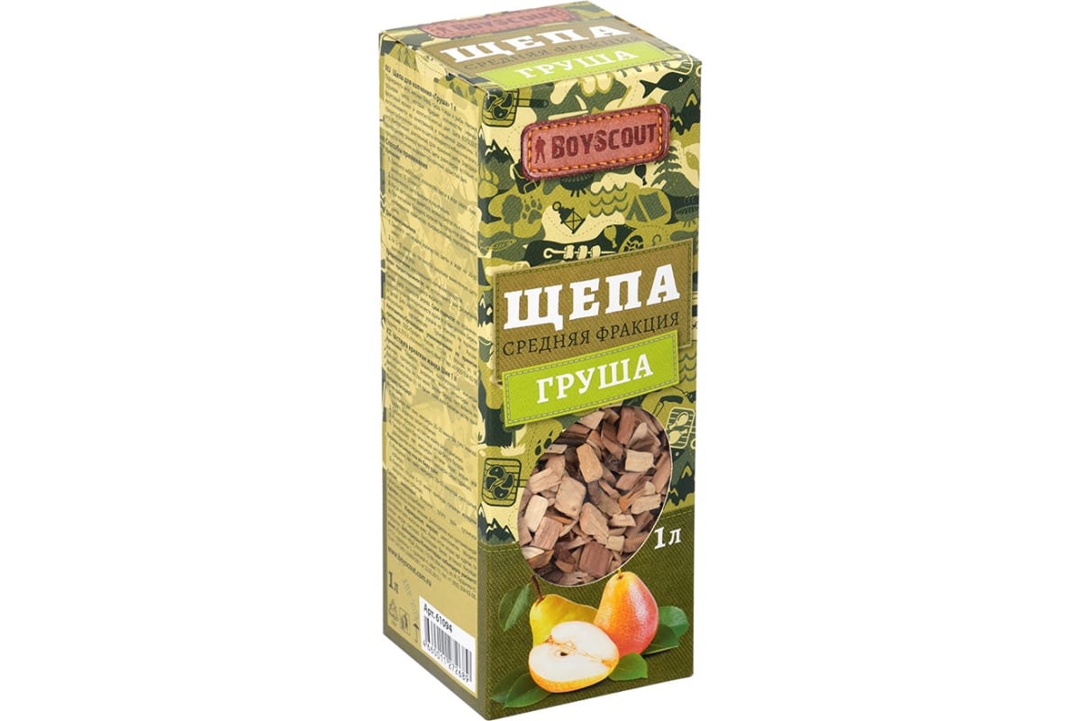 картинка BOYSCOUT Щепа д/копчения "Груша" 1 л/61094/ЛГ от магазина Одежда+