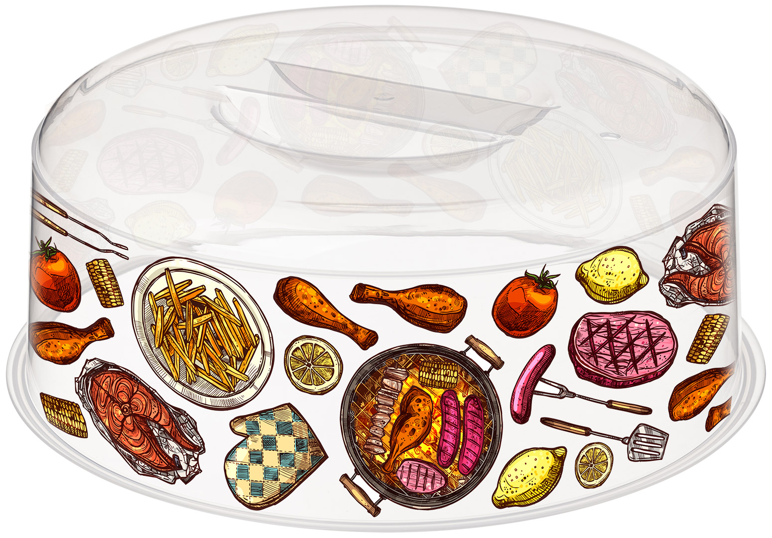 картинка Крышка для СВЧ D250 с декором от магазина Одежда+