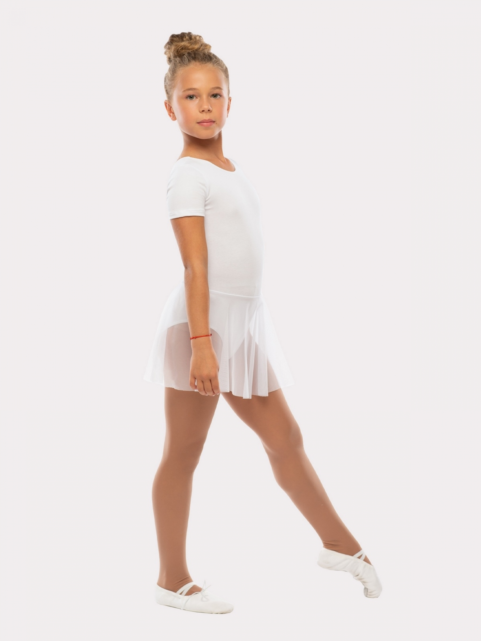 картинка Купальник гимнастический рукав - футболка, юбка - сетка ДГ 880  от магазина Одежда+