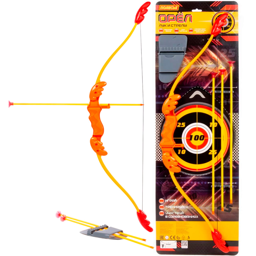 картинка Лук "Орёл" + стрелы/3 шт + колчан/66774/Полесье от магазина Одежда+