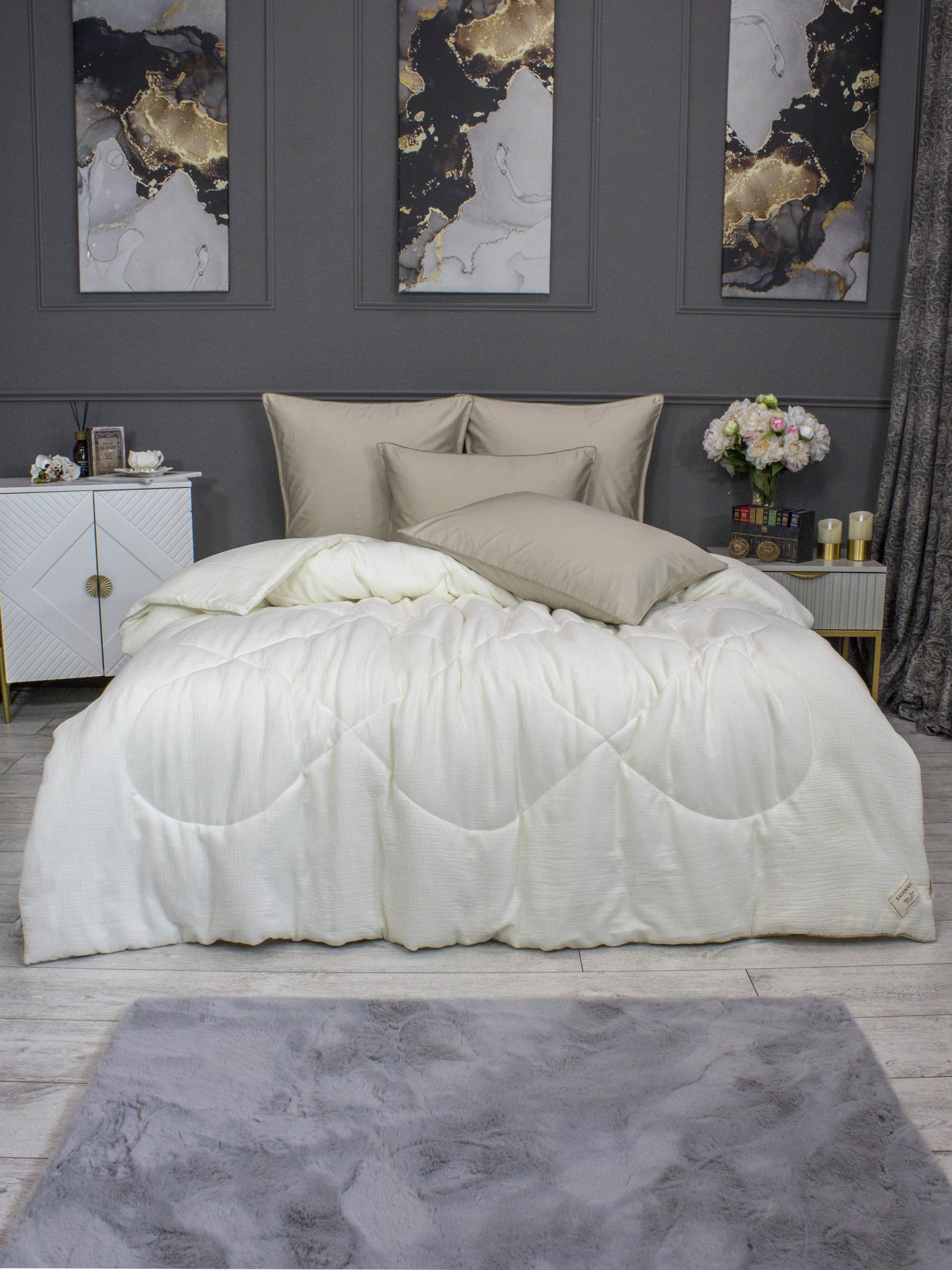 картинка КПБ Muslin Satin Solid color Евро KAZANOV.A. от магазина Одежда+